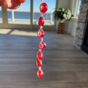 Mixed Red Multi Faceted Glass Bead Rondelles for Jewelry Craft Making